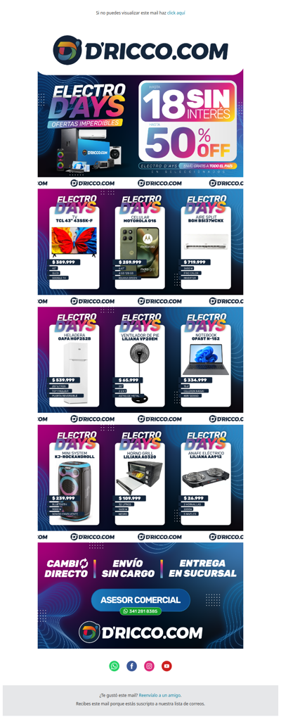 ⚡ELECTRO D'AYS⚡ ¡Hasta 50% OFF y 18 cuotas en D'Ricco.com!