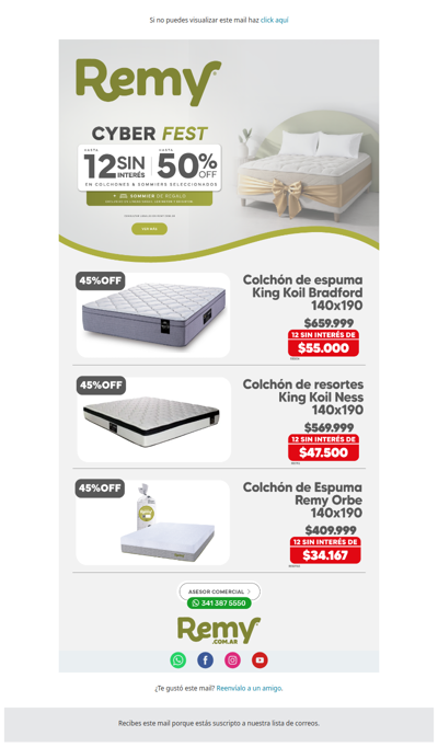 🛏️ ¡Últimos días: Hasta 50% OFF y hasta 12 cuotas SIN INTERÉS en Remy!