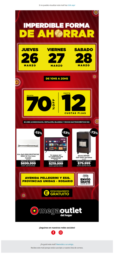 🔥 Mega Outlet del Hogar ¡3 días para ahorrar con hasta 70% OFF!