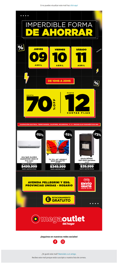 🛒 Mega Outlet del Hogar: ¡3 días para ahorrar con hasta 70% OFF!