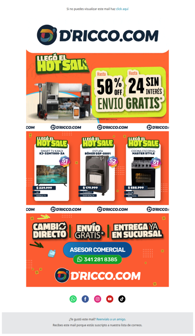 🛒 ¡Llegó el Hot Sale! Mirá estas #MegaOfertas en D'Ricco.com