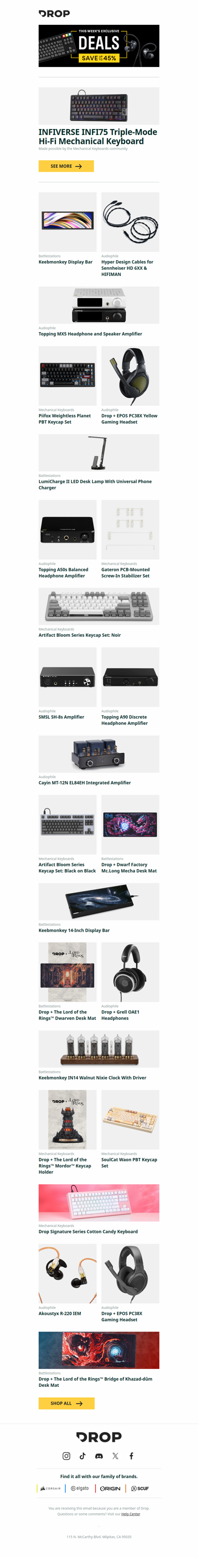 INFIVERSE INFI75 Triple-Mode Hi-Fi Mechanical Keyboard, Keebmonkey Display Bar, Hyper Design Cables for Sennheiser HD 6XX & HIFIMAN and more...