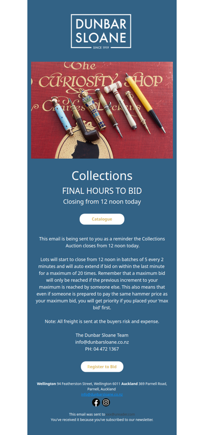 Collections - Final Hours to Bid