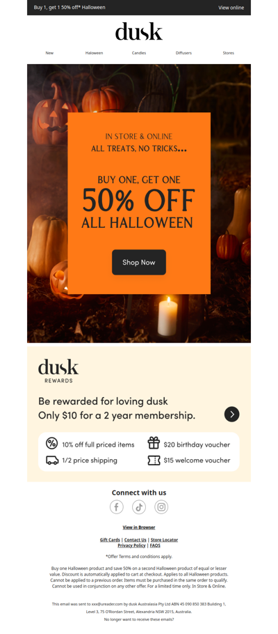 Scary Good Deal: 50% Off* Halloween 🎃