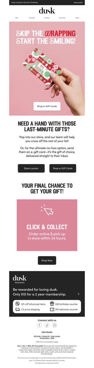 Quick, easy, & loved by all: E-GIFT CARDS