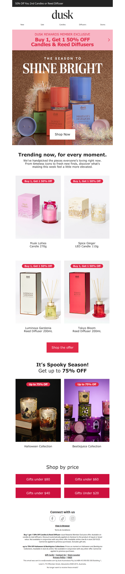 Moments that glow. Fragrance that shines.