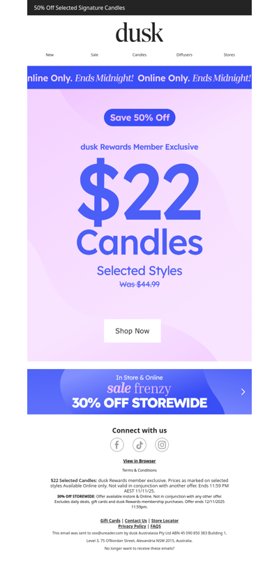 1 DAY ONLY 🙌   380g Candles NOW $22