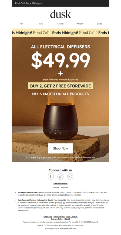 BLACK FRIDAY PRICE DROP: Diffusers now $49.99