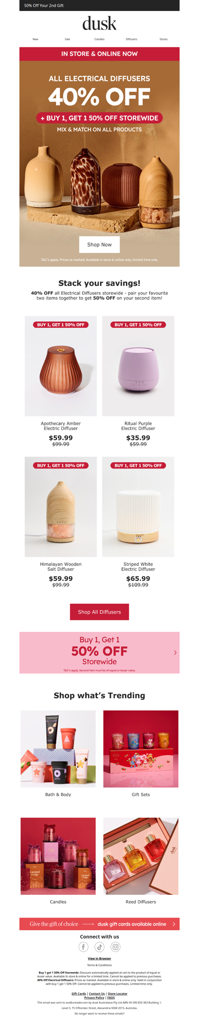 40% Electrical Diffusers Starts Now