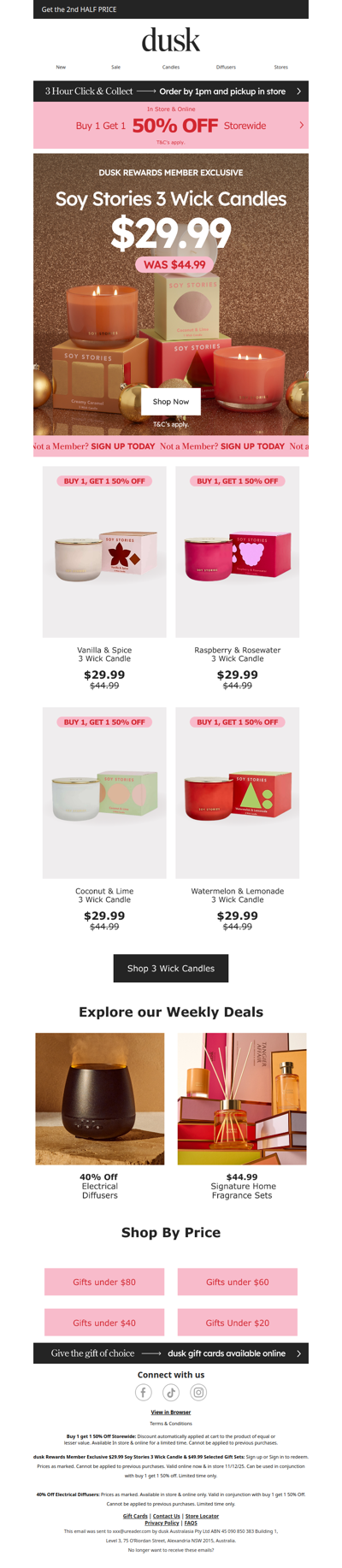 NOW $29.99 3 Wick Soy Stories Candles