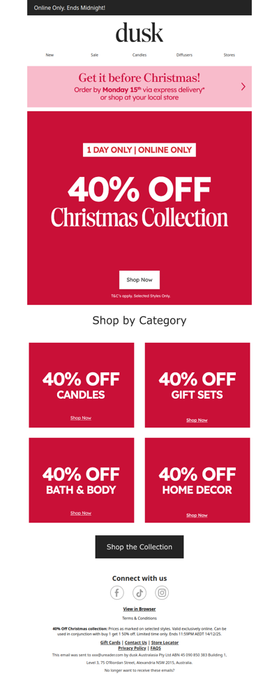 STOP EVERYTHING! 40% Off Christmas is on!