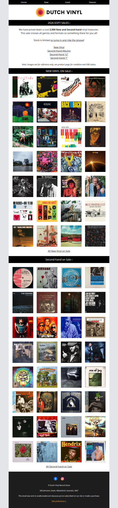 🔥 EOFY SALE 🔥 20% Off a wide range of New and Second-hand Vinyl
