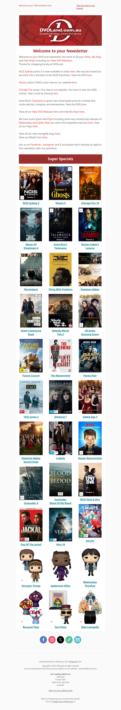 DVDLand Newsletter - NCIS Sydney 3, Ghosts 5, Chicago Fire 14 🔥