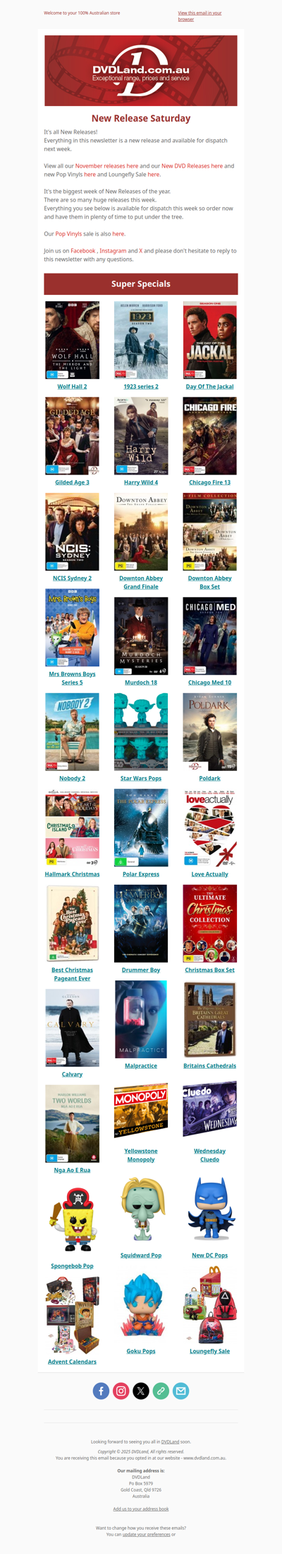 New Arrivals inc Wolf Hall 2, 1923 series 2, Day Of The Jackal, Gilded Age 3, Harry Wild 4