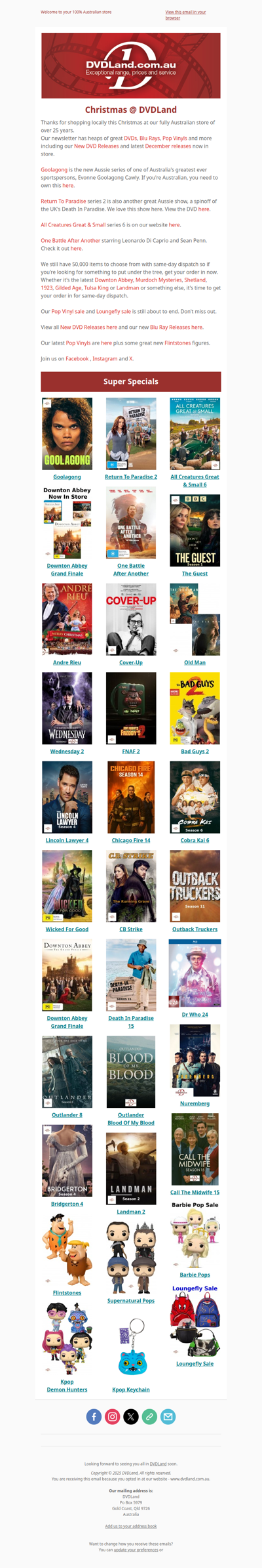 DVDLands Christmas - Goolagong, Return To Paradise 2, All Creatures Great & Small 6 🎄⭐