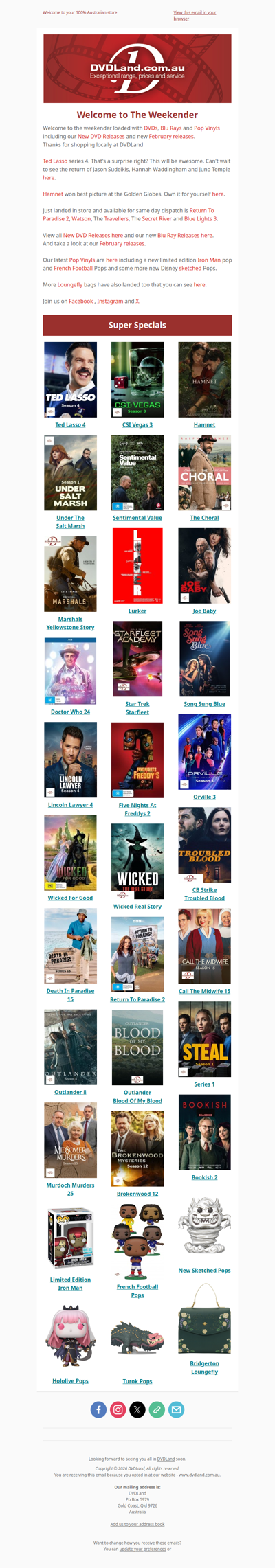 The Weekender with Ted Lasso 4, CSI Vegas 3, Hamnet 🌞