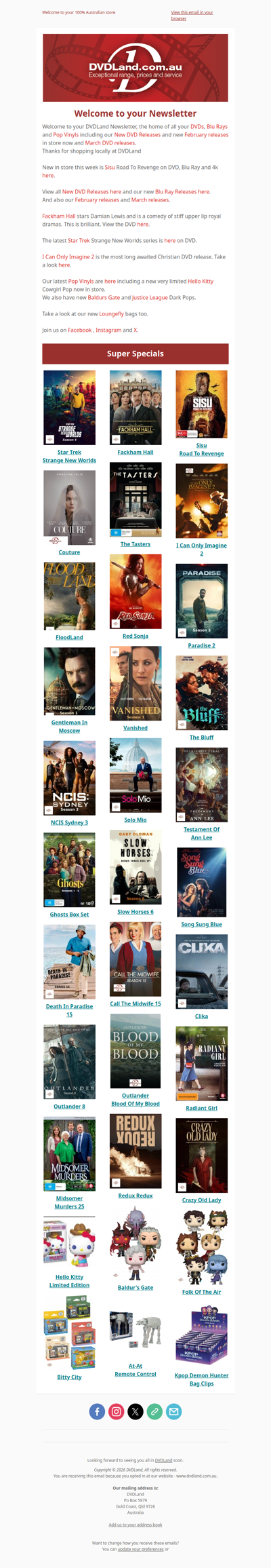 DVDLand Newsletter - Sisu 2, Fackham Hall, Strange New Worlds 4 🪐