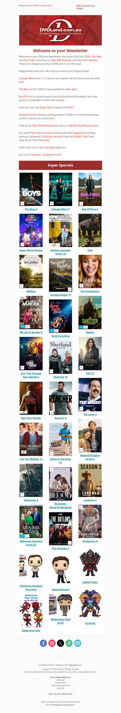 Easter Newsletter - The Boys 5, Chicago Med 11, Bay Of Fires 2 🔥