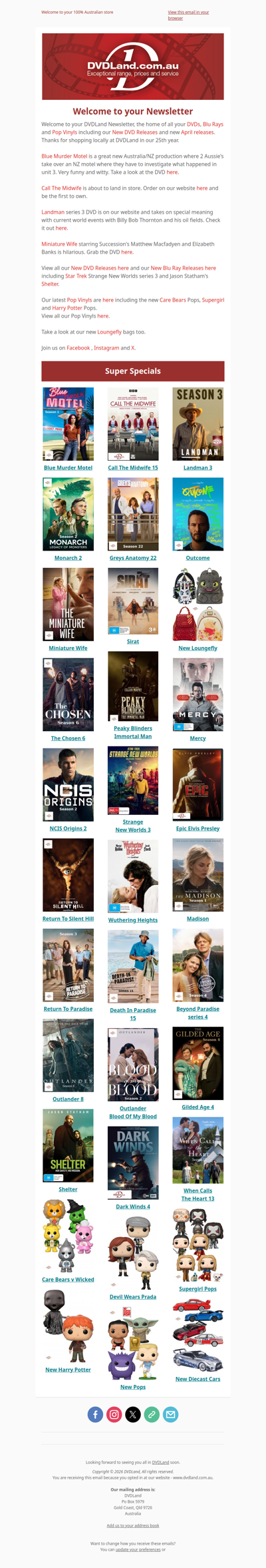 DVDLand Newsletter - Blue Murder Motel, Call The Midwife 15, Landman 3 🛢️