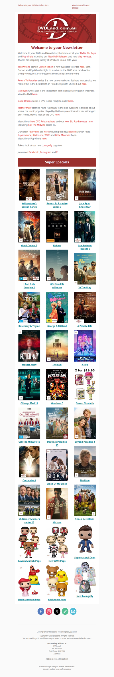 DVDLand Newsletter - Yellowstone's Dutton Ranch, Return To Paradise 3, New Jack Ryan 🤠