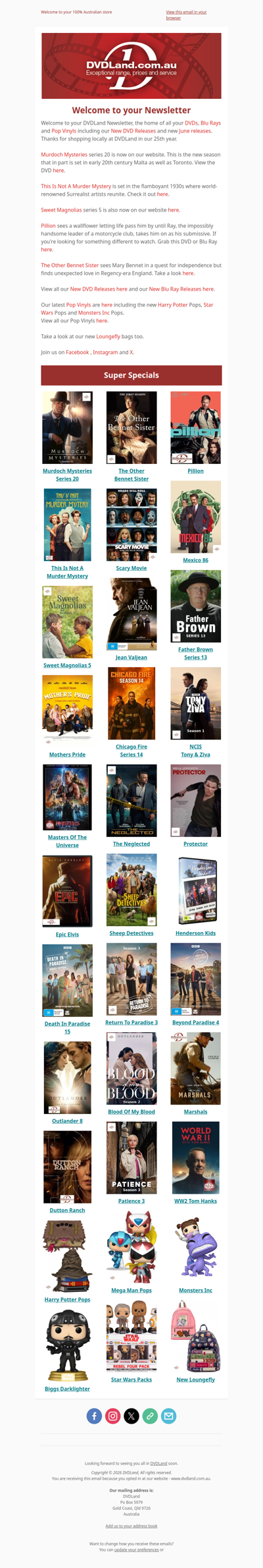 DVDLand Newsletter - Murdoch Mysteries 20, Other Bennet Sister, Pillion, Jean Valjean, Campion 🤯