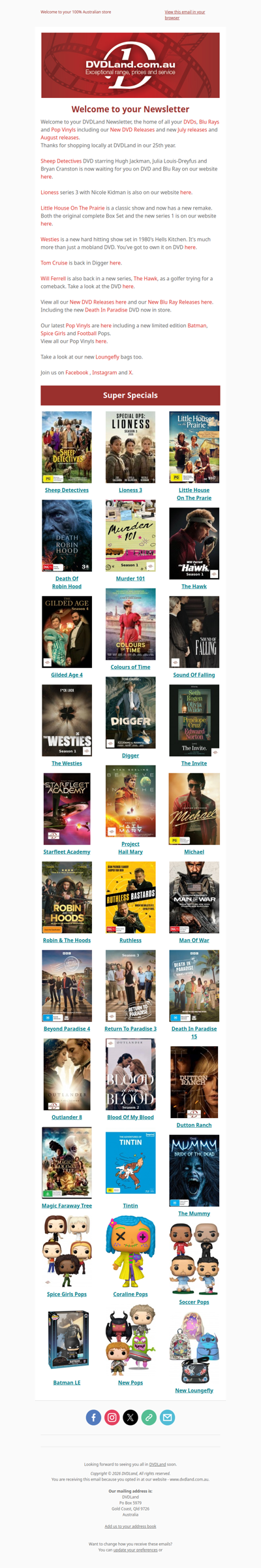 DVDLand Newsletter - Sheep Detectives, Lioness 3, Little House On The Prairie👩‍🌾