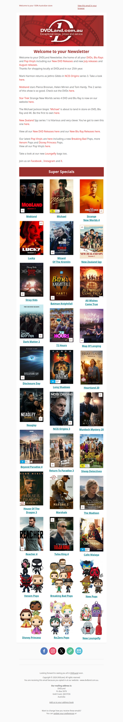 DVDLand Newsletter - Mobland, Michael, Strange New Worlds 4 🪐