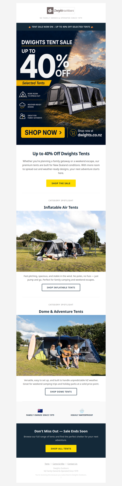 ⛺ Up to 40% Off Dwights Tents – Adventure Awaits!
