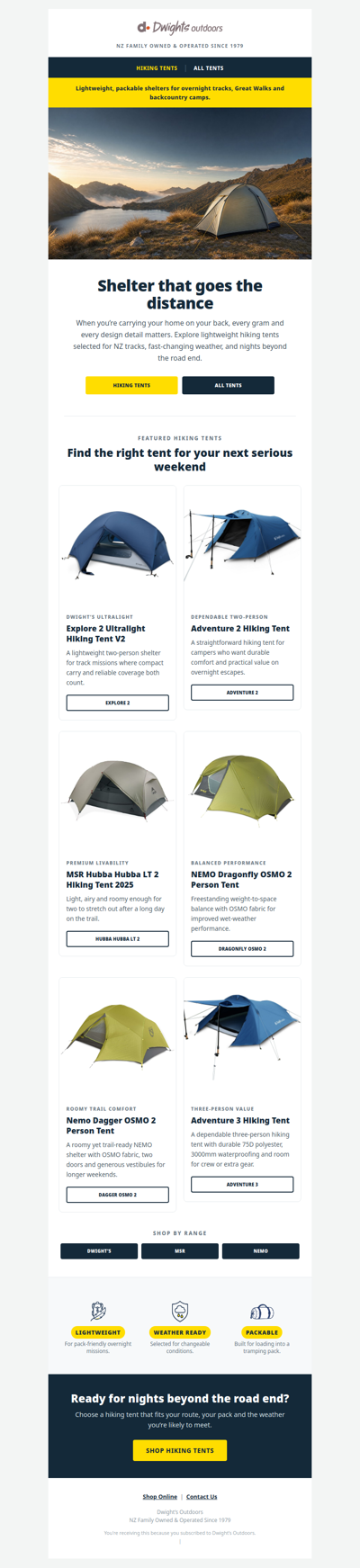 Lightweight tents for serious weekends