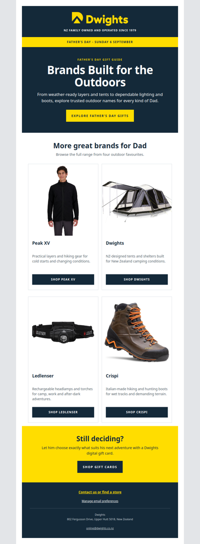 Outdoor brands Dad will know and love