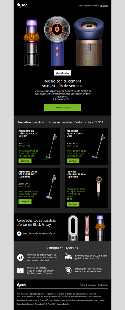 Black Friday: Regalo con compra