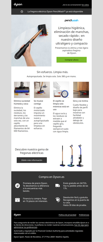 La nueva fregona eléctrica ultraligera de Dyson