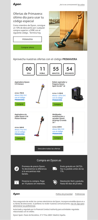 Ofertas de Primavera: último día para usar tu código