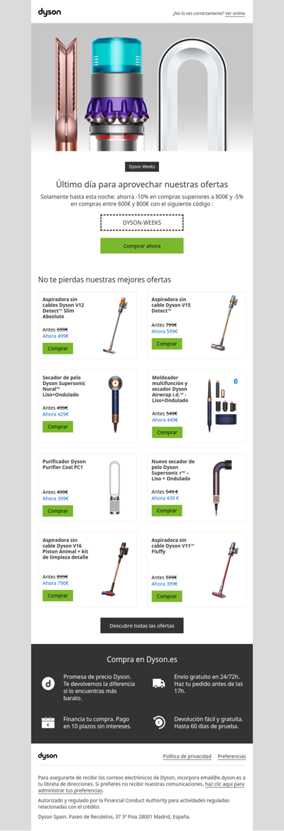 Dyson Weeks : ¡Último día!