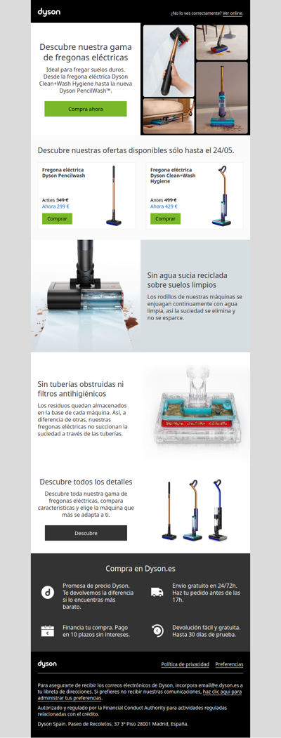 Tecnología avanzada de fregado Dyson, ahora con oferta exclusiva