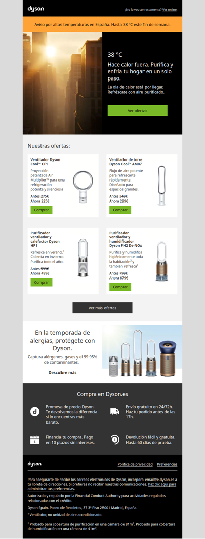 Suben las temperaturas. Refréscate con Dyson 🧊