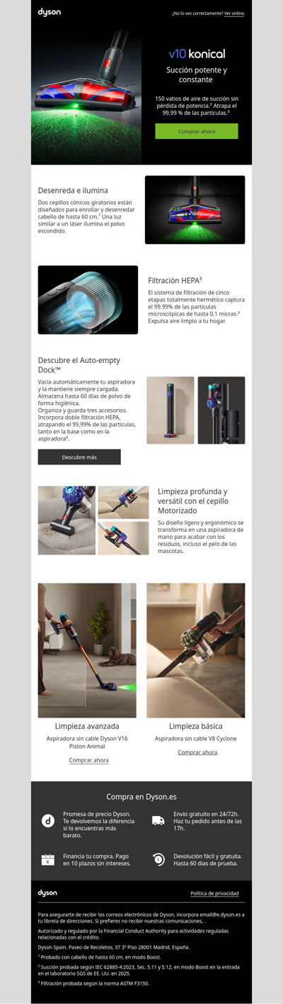 Nueva Dyson v10 konical… Lo invisible, ahora visible