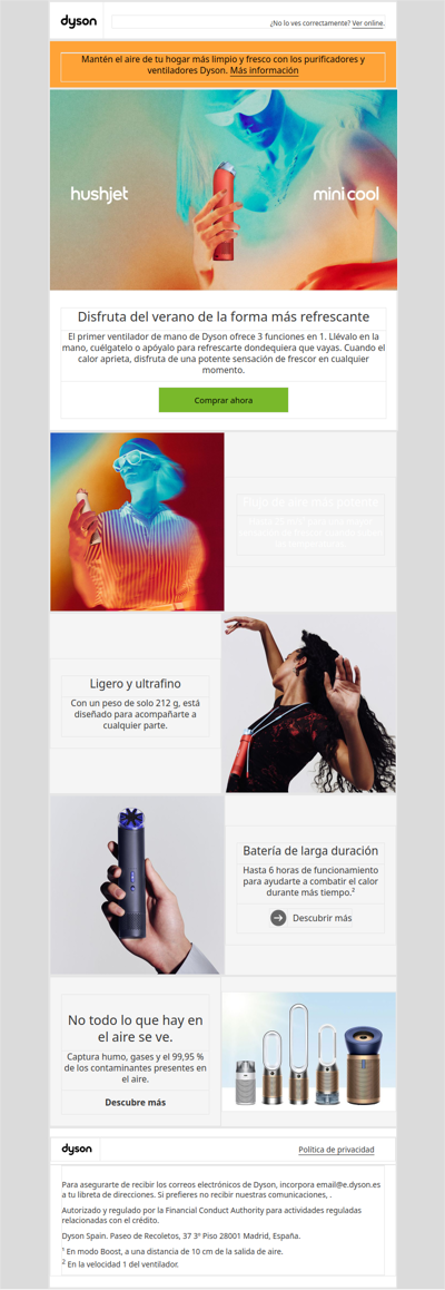 Tu aliado contra el calor: Dyson HushJet™ Mini Cool