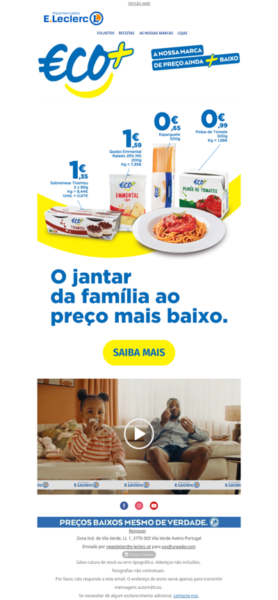 O seu jantar ao preço mais baixo! 😋