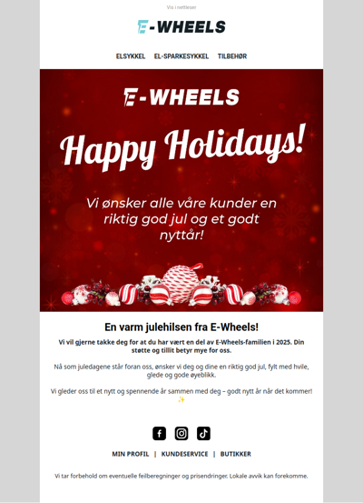 God jul fra oss i E-Wheels 🎄✨