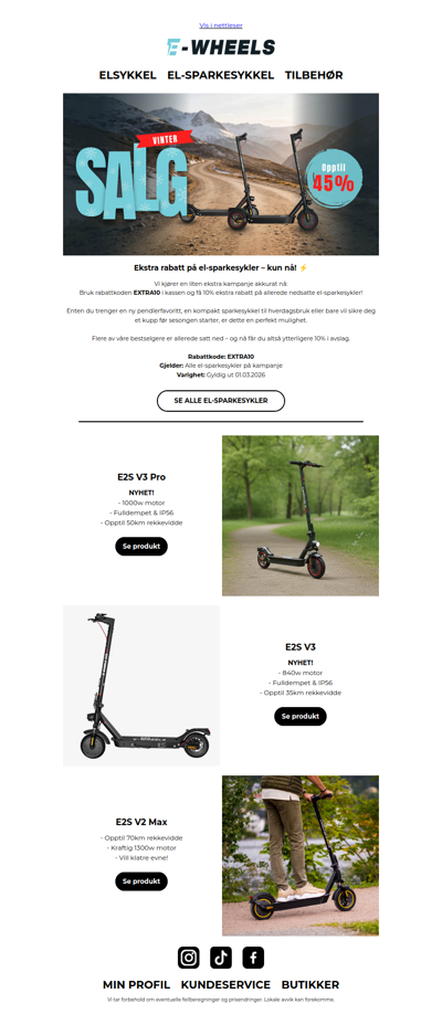 EKSTRA 10% NÅ! 🛴🔥