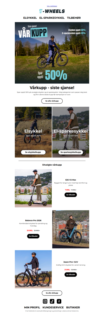 Siste sjanse: vårkupp opptil 50% 🚴‍♂️