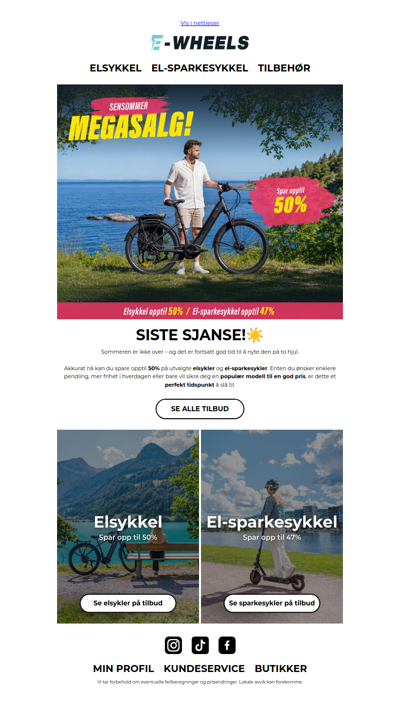 SISTE SJANSE - OPPTIL 50% ☀️⚡