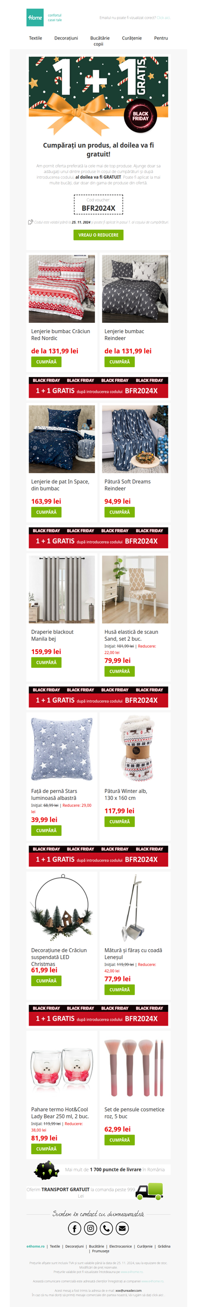 Black Friday 1 + 1 GRATUIT este aici! Cumpărați avantajos pentru Crăciun!