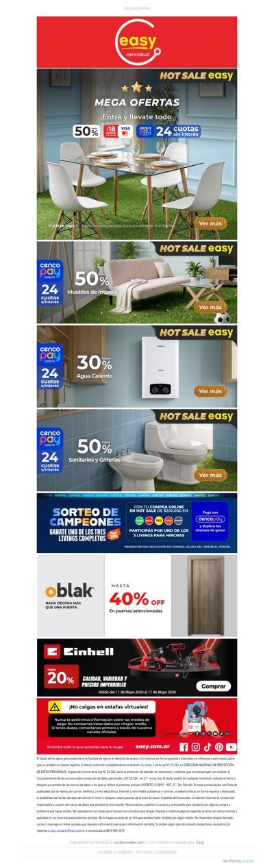 🔥Arrancó el HOT SALE en Easy – Hasta 50% off y cuotas🔥