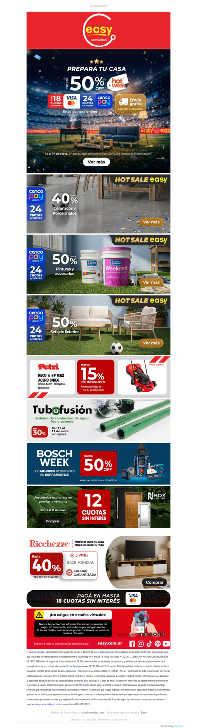 🔥 Sigue la Hot Week en Easy - Hasta 50% y 24 cuotas