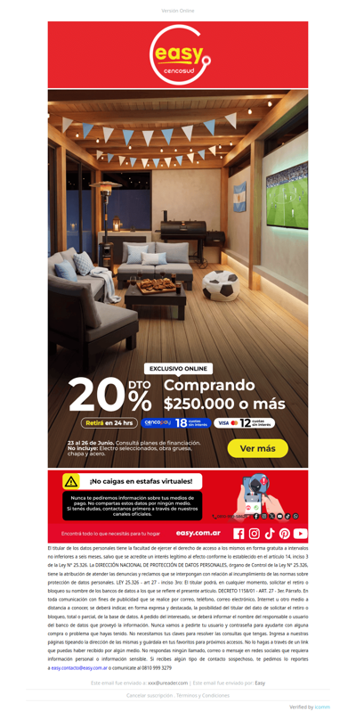 Hasta 20% y 18 cuotas