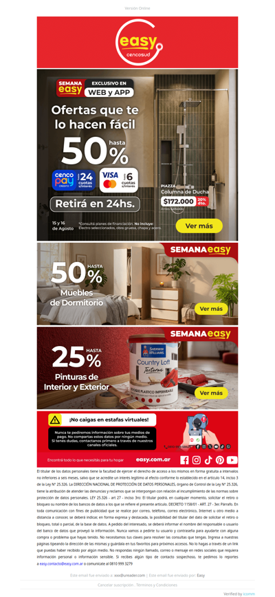50% OFF + envío gratis - Semana Easy 🛻