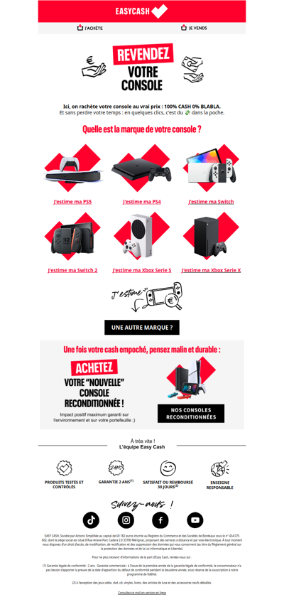 Combien vaut votre console ?