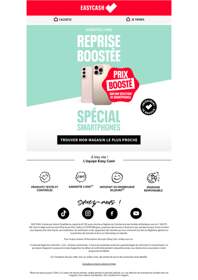 Jusqu'à +20% de reprise sur une sélection de smartphones